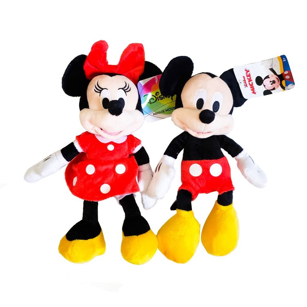 Disney Mickey Mouse and Minnie Plush Set Kids Boys Girls Beanie Stuffed Animal